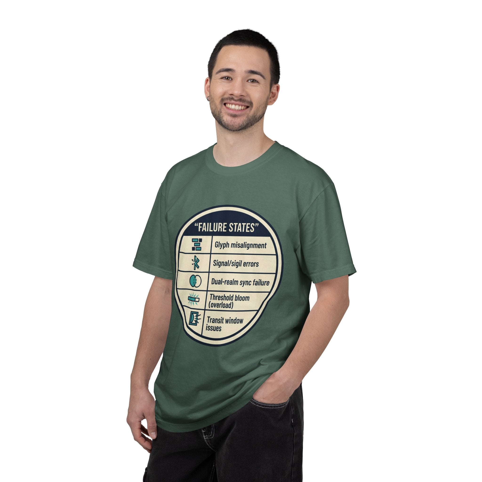 Power Runs Black PRB Failure States T-Shirt — Sci‑Fi Status Badge Graphic Tee by Printify