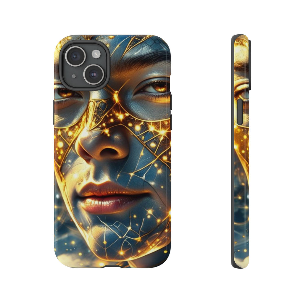 PRB Galactic Portrait Tough Case | Cosmic Face Phone Case, Starry Nebula Design by Power Runs Black