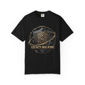Legacy Walking Shield Graphic T-Shirt | Fantasy Crest Emblem Tee by Printify