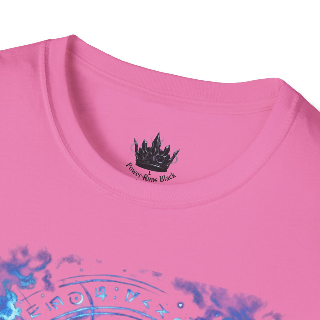 PRB Mystic Oceanic Spell T-Shirt — Blue Serpent & Moon Magic Tee by Power Runs Black