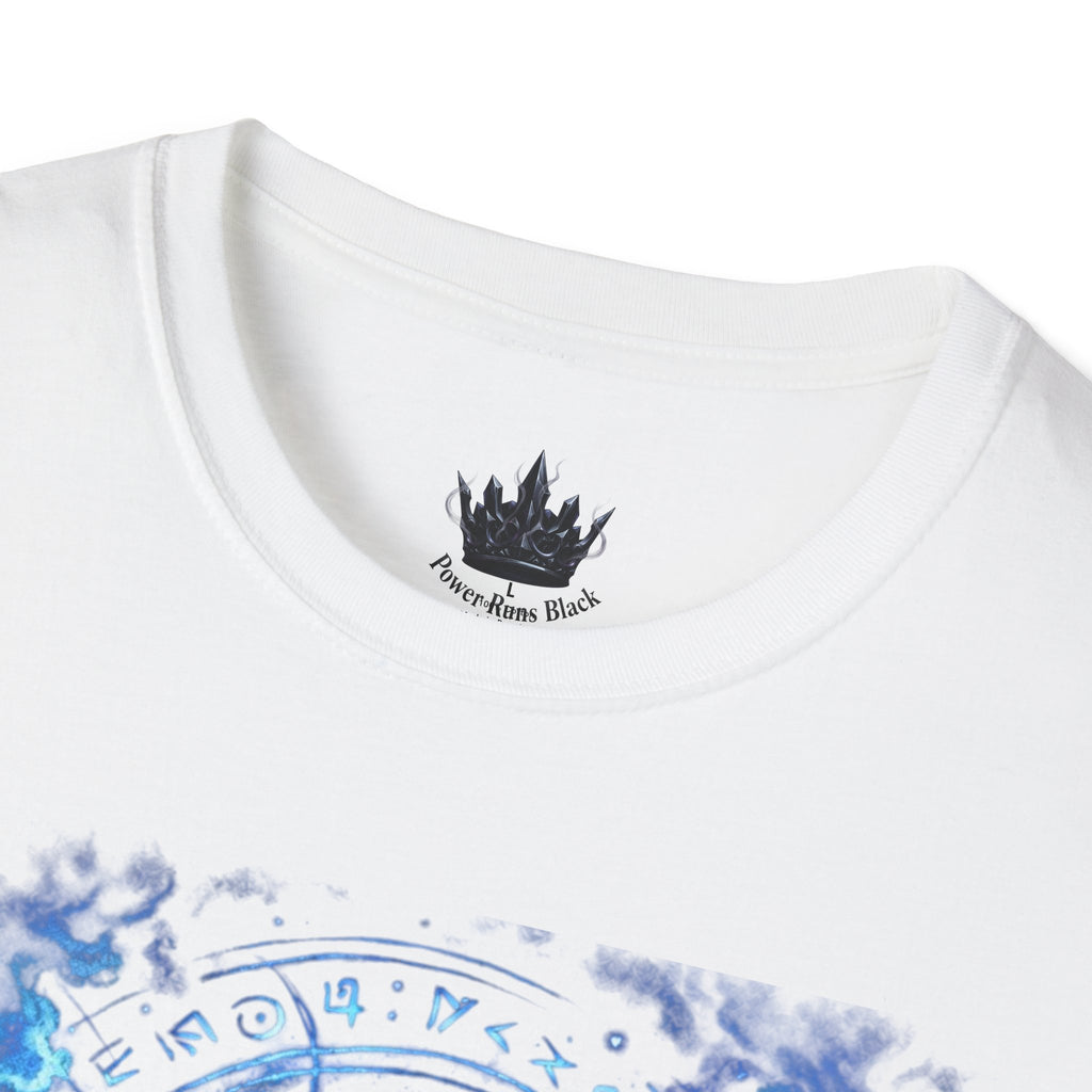 PRB Mystic Oceanic Spell T-Shirt — Blue Serpent & Moon Magic Tee by Power Runs Black