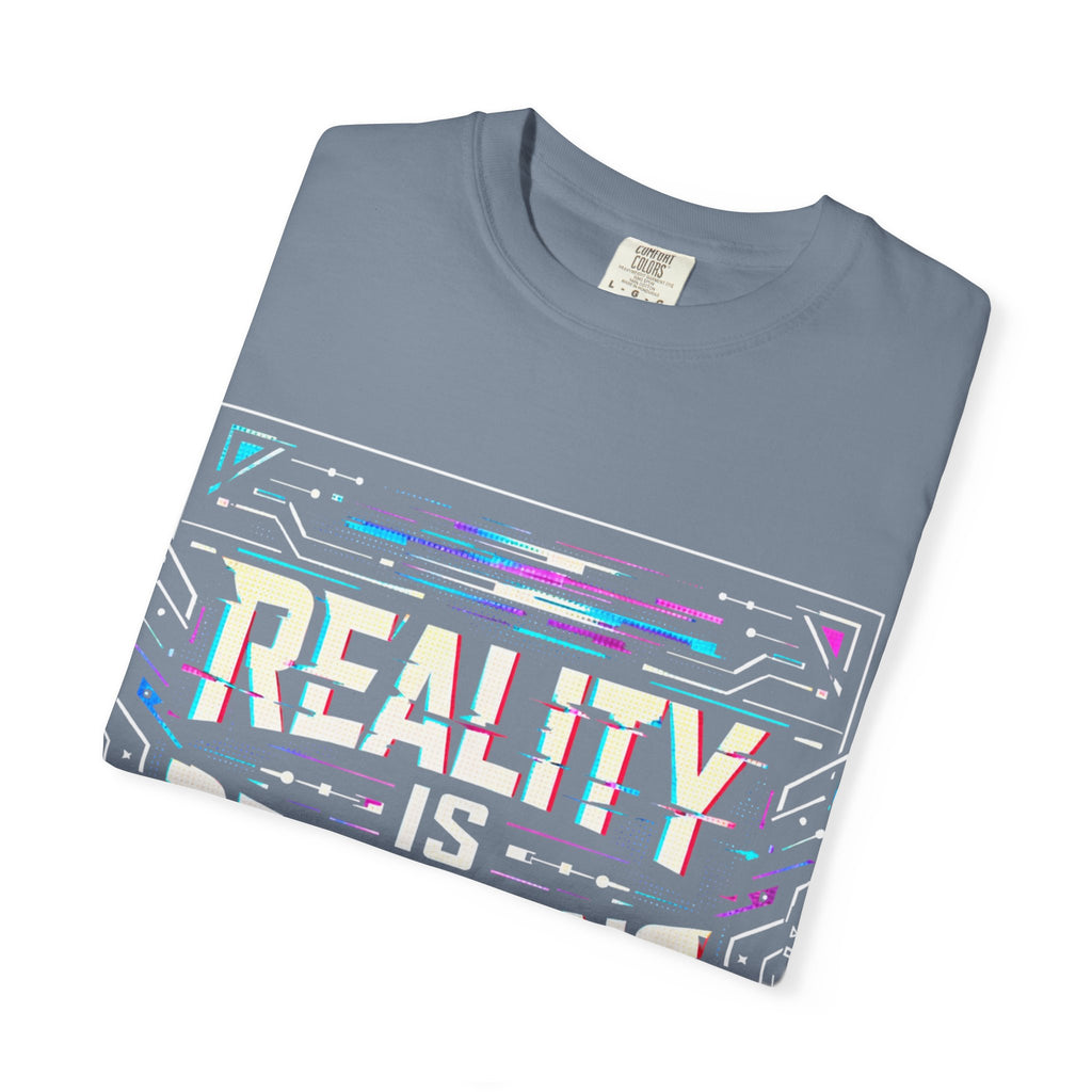 Power Runs Black PRB Glitchy Pastel "Reality Is Desyncing" T-Shirt by Printify