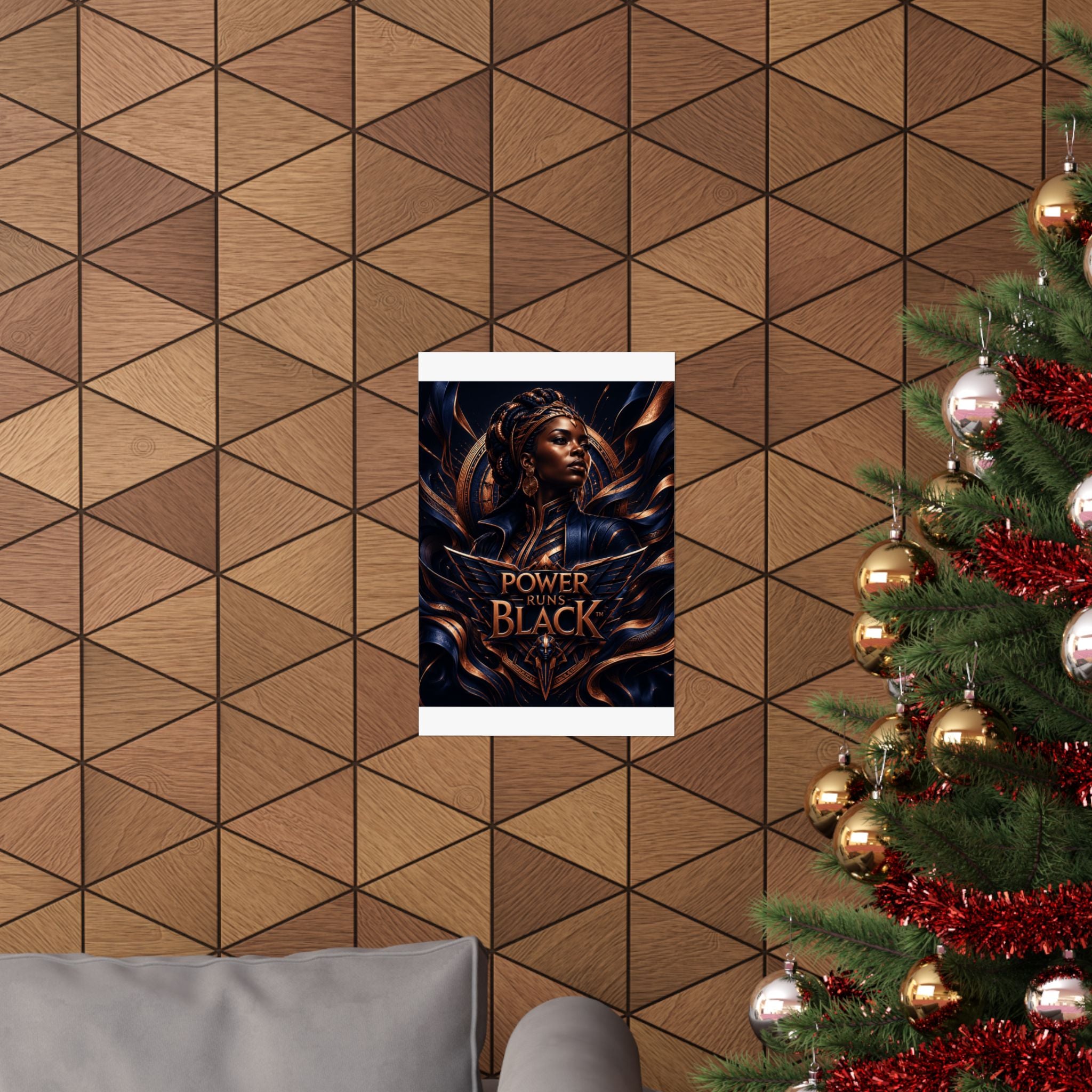 Power Runs Black Matte Poster — Afrocentric Inspirational Wall Art by Power Runs Black