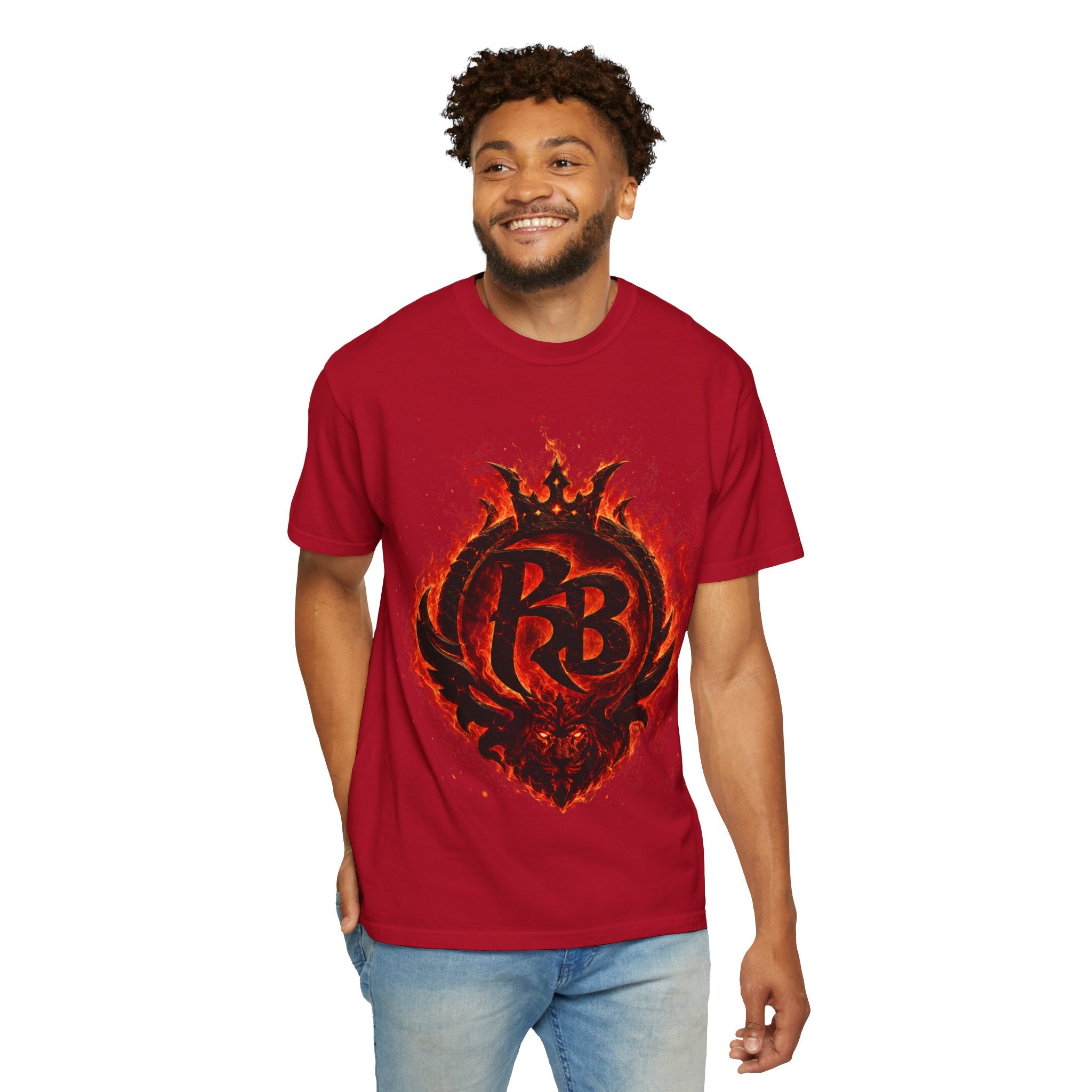 Power Runs Back PRB Flame Logo T-shirt | Fiery Emblem Tee, Grunge Rock Chic by Power Runs Black