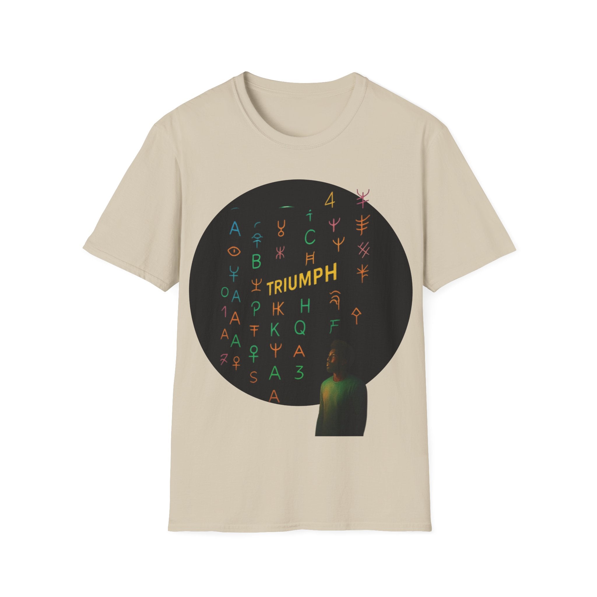PRB Triumph Afro Hair Silhouette T-Shirt | Black Hair Alphabet Design by Power Runs Black