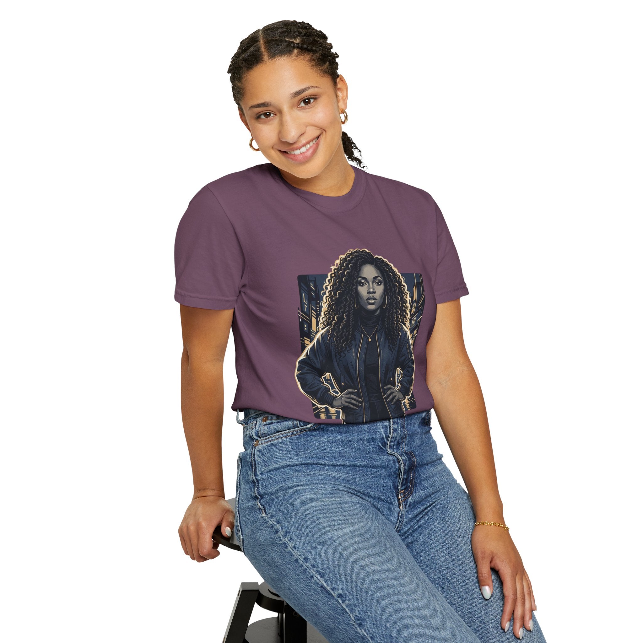Pretty Rich Bitch The Collection by PRB T-Shirt — Bold Graphic Tee with Empowered Woman Portrait by Power Runs Black