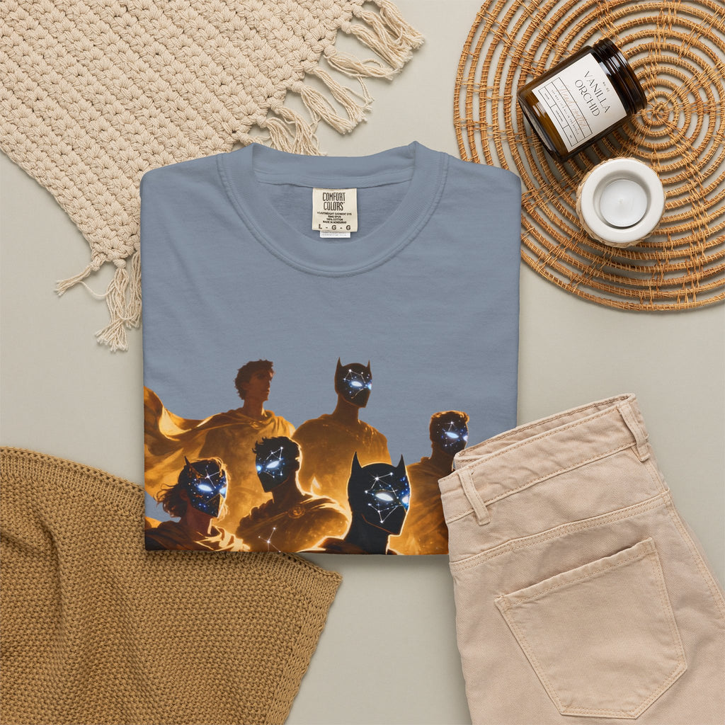 PRB Cosmic Heroes Graphic Tee (Golden Cloaks & Starry Faces) by Power Runs Black