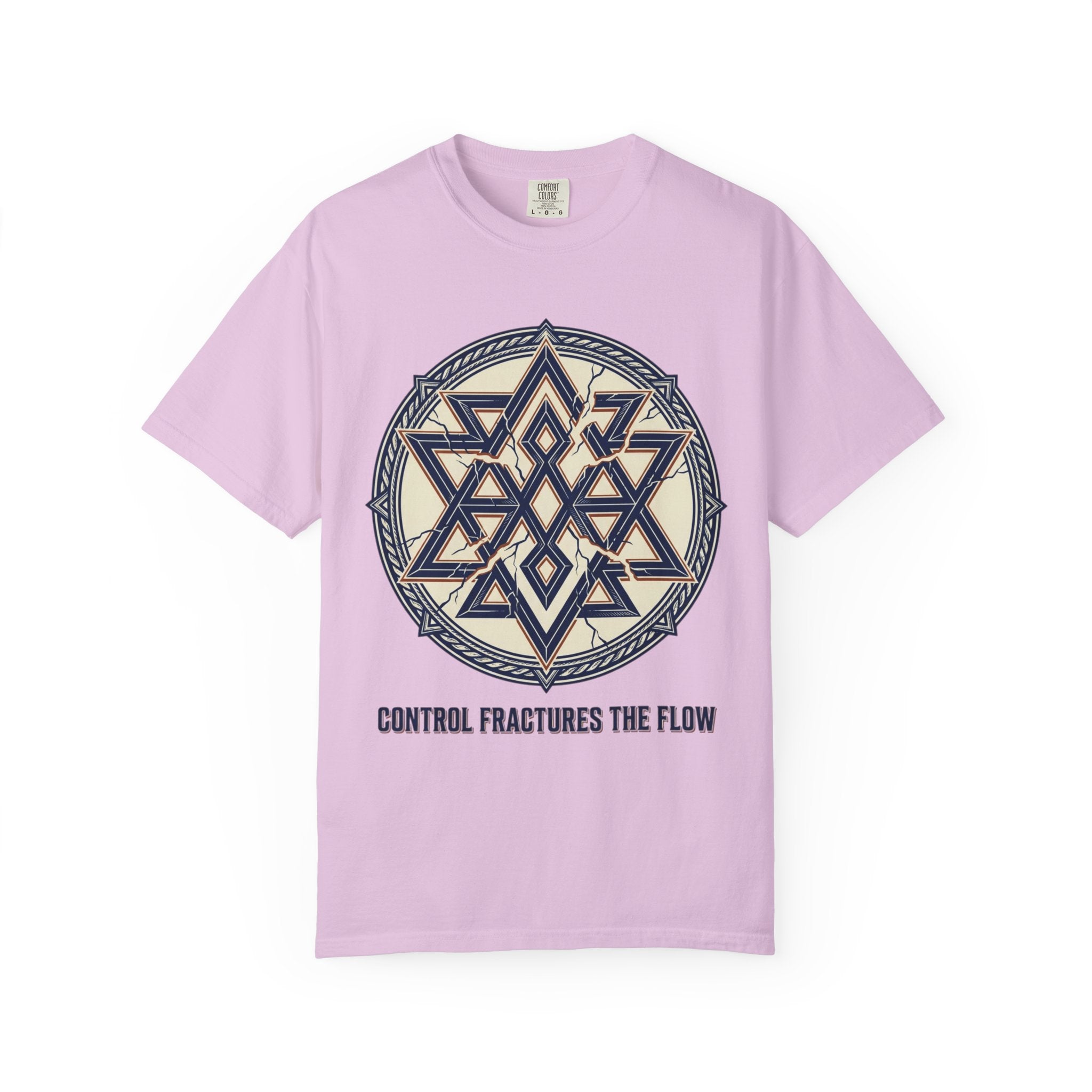 Power Runs Black PRB Geometric Star Mandala T-Shirt — "Control Fractures the Flow" Graphic Tee by Power Runs Black