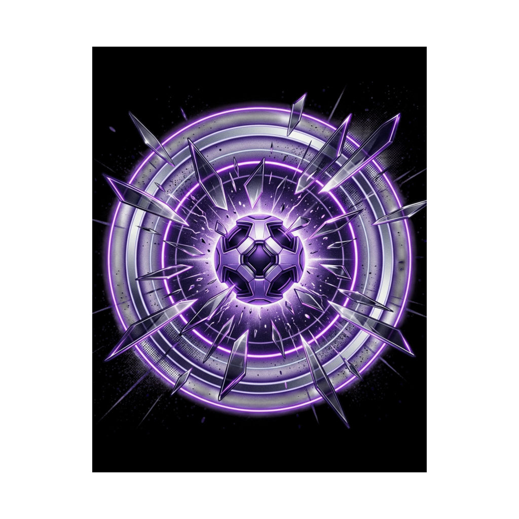 Power Runs Black Purple Energy Shield Matte Poster by Power Runs Black