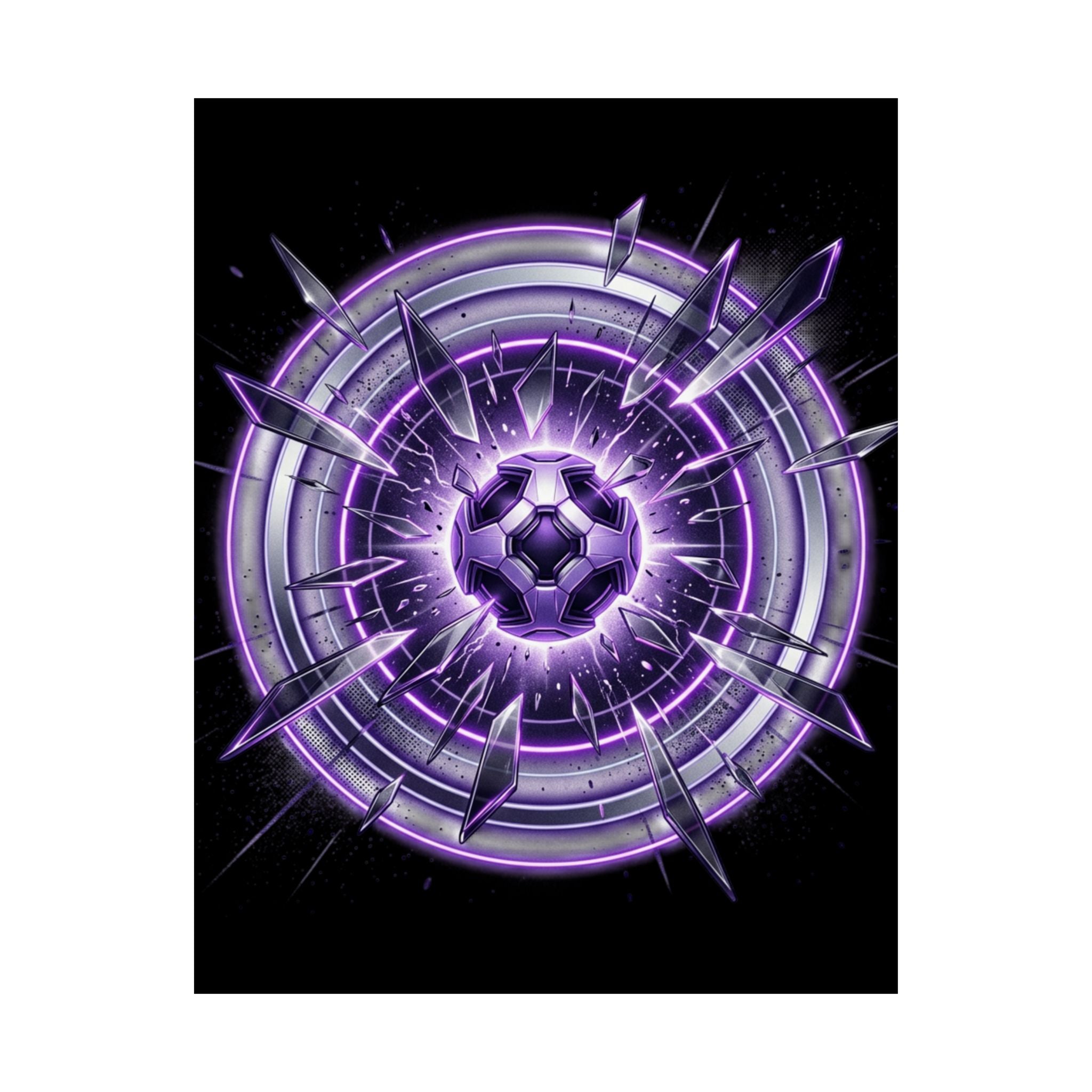 Power Runs Black Purple Energy Shield Matte Poster by Power Runs Black