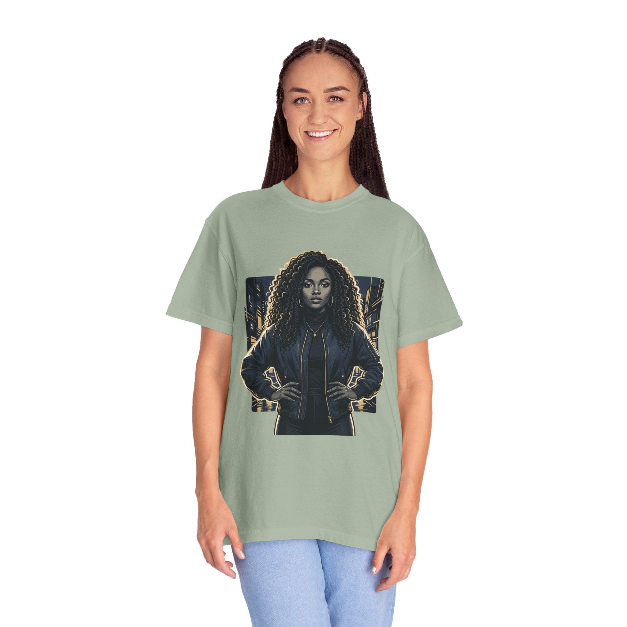 Pretty Rich Bitch The Collection by PRB T-Shirt — Bold Graphic Tee with Empowered Woman Portrait by Power Runs Black