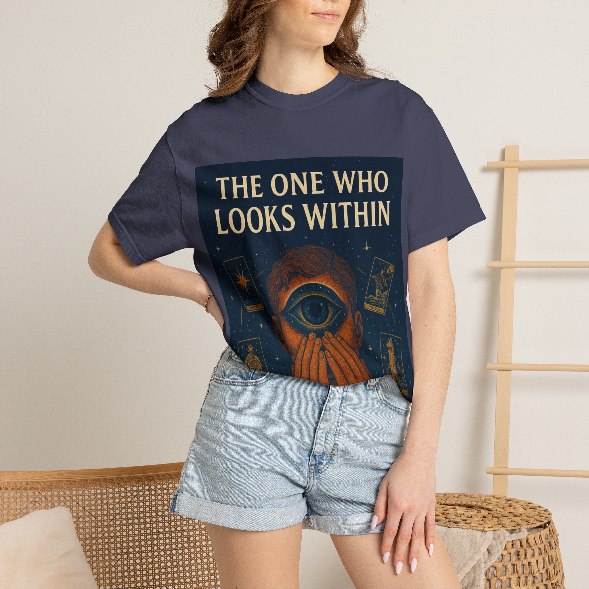 PRB Tarot Eye T-Shirt — "The One Who Looks Within" Mystical Graphic Tee by Power Runs Black