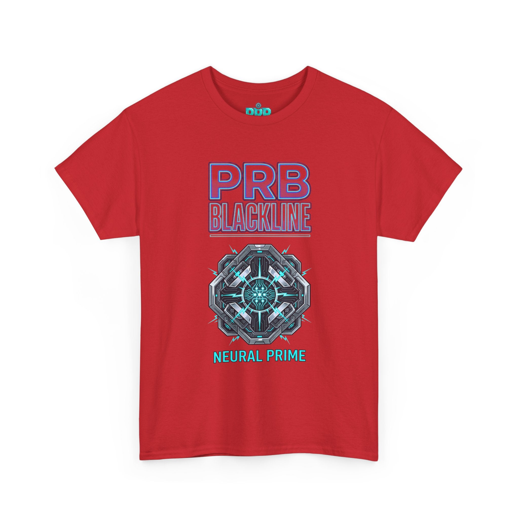 PRB Blackline Neural Prime Tech Tee — Futuristic Sci‑Fi Circuit Graphic T-Shirt by Printify