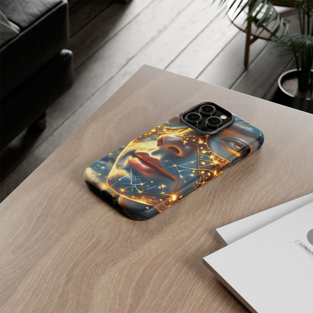 PRB Galactic Portrait Tough Case | Cosmic Face Phone Case, Starry Nebula Design by Printify