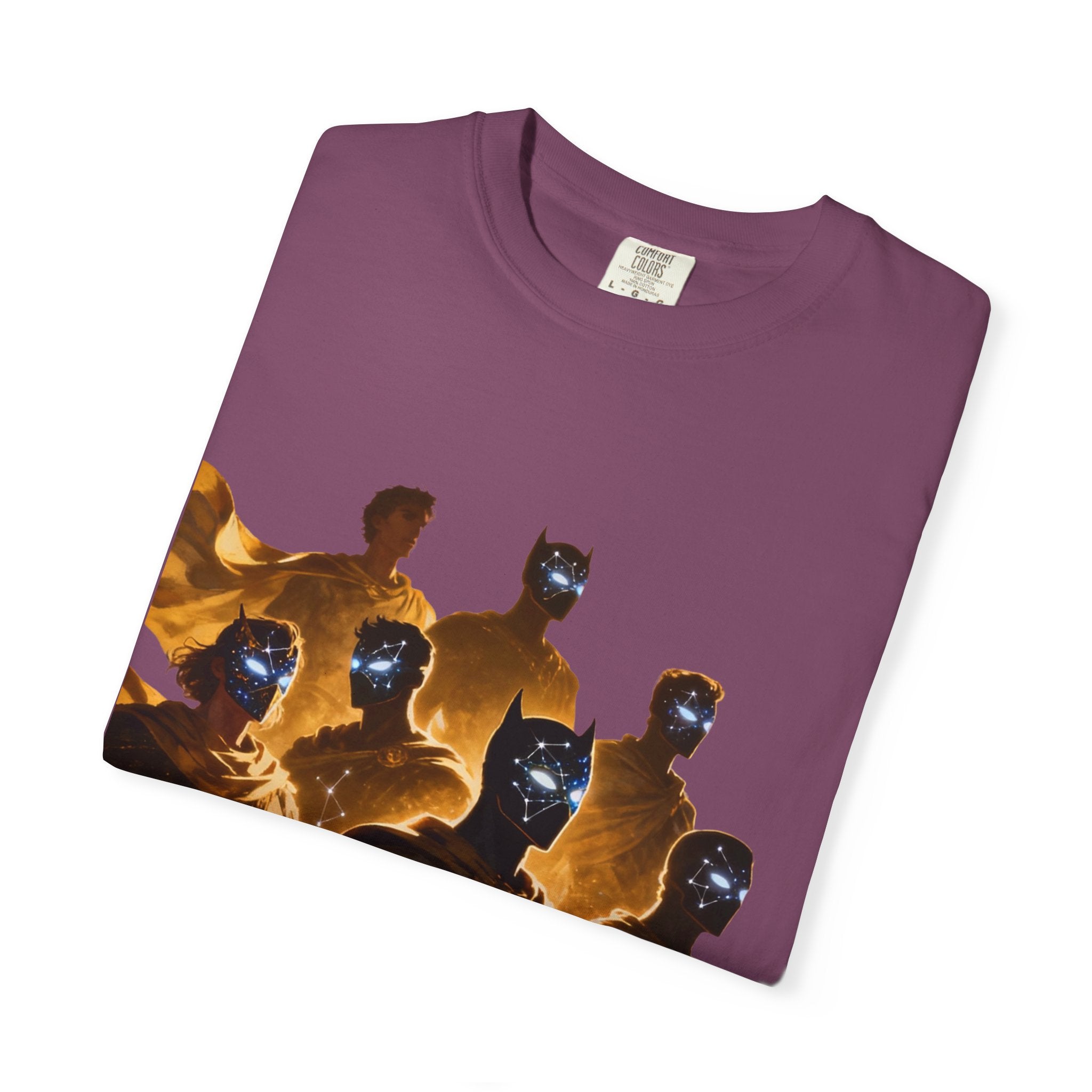 PRB Cosmic Heroes Graphic Tee (Golden Cloaks & Starry Faces) by Printify