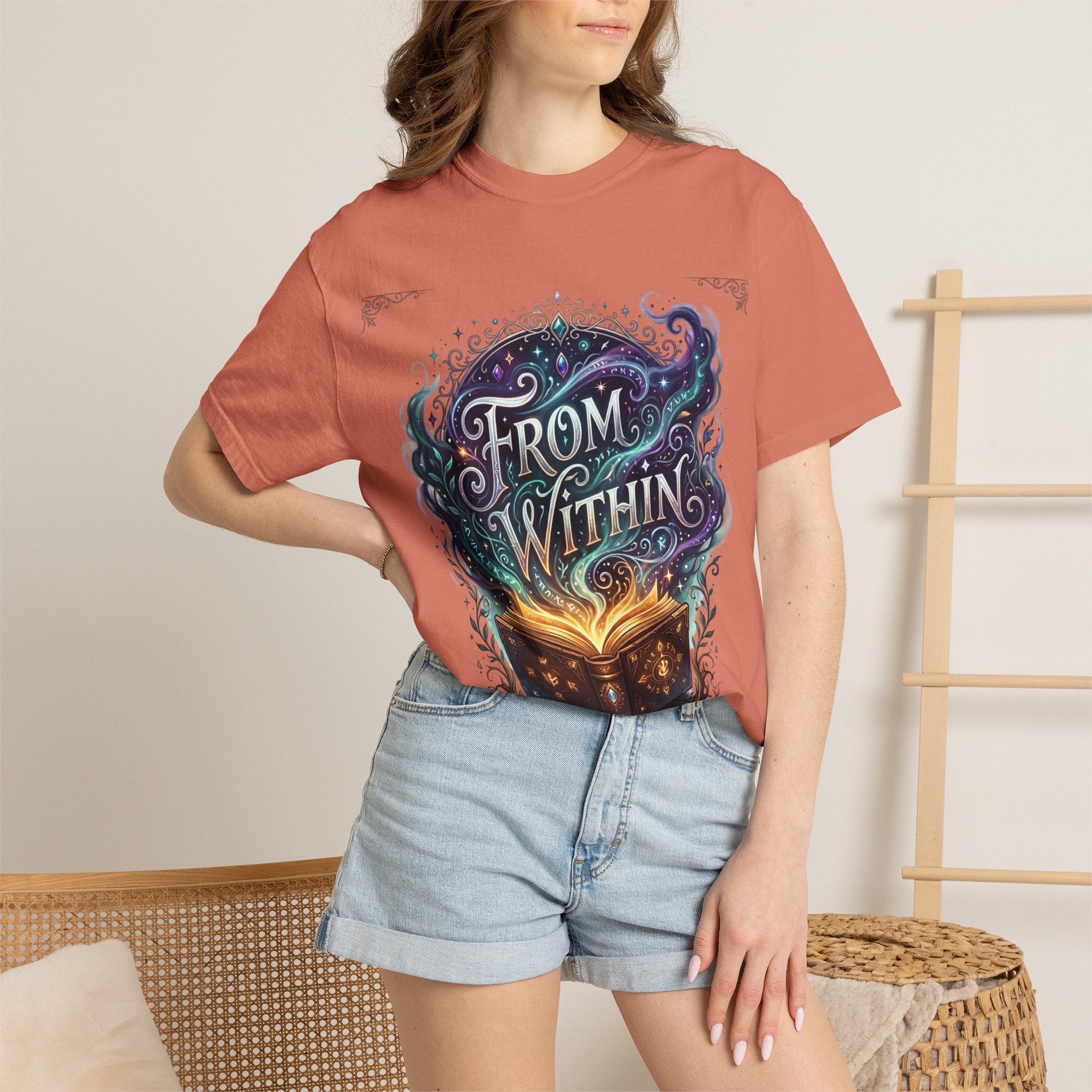 PRB From Within Magic Book T-Shirt — Fantasy Illustrated Graphic Tee by Power Runs Black