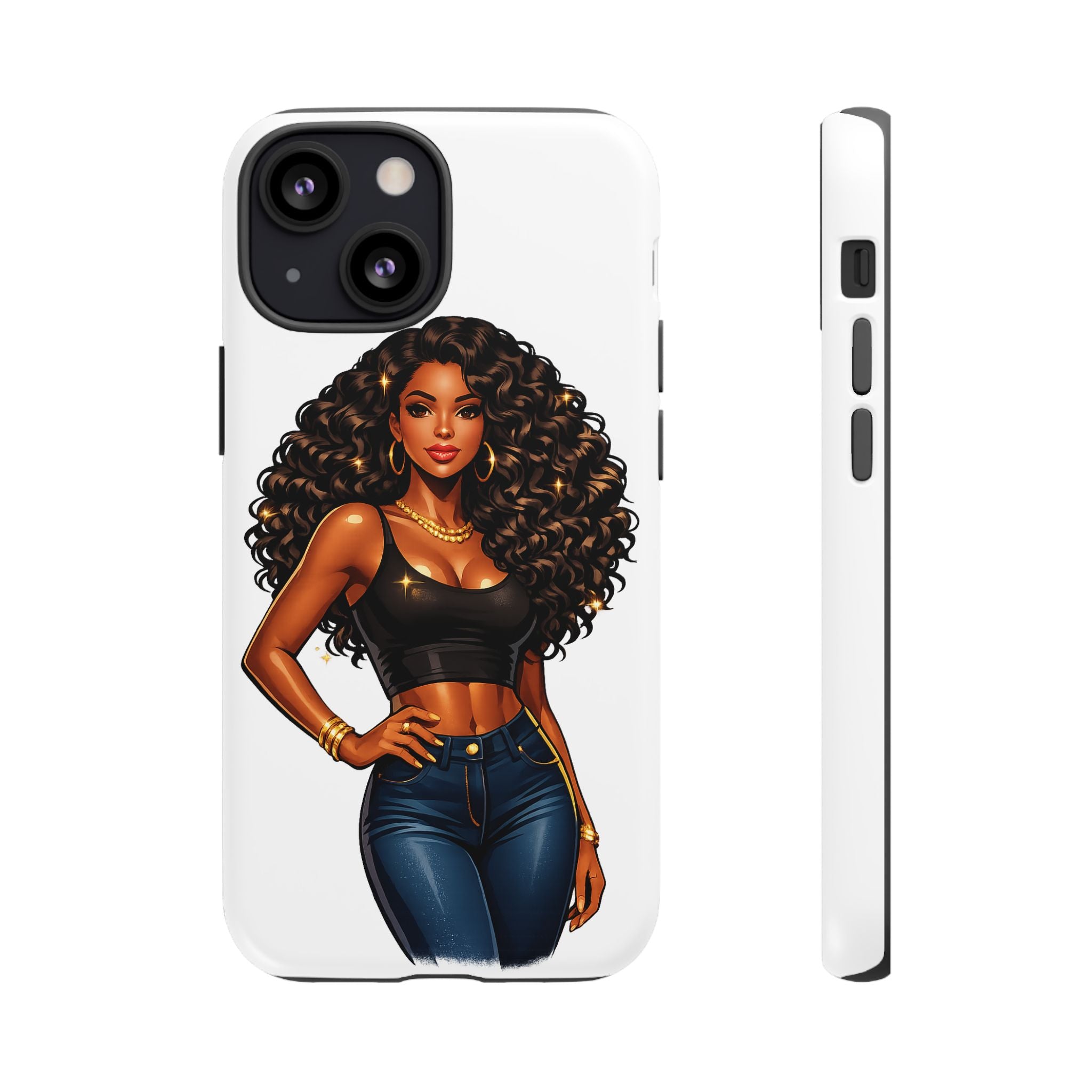 Pretty Rich Bitch by PRB Curly Hair Phone Case by Printify
