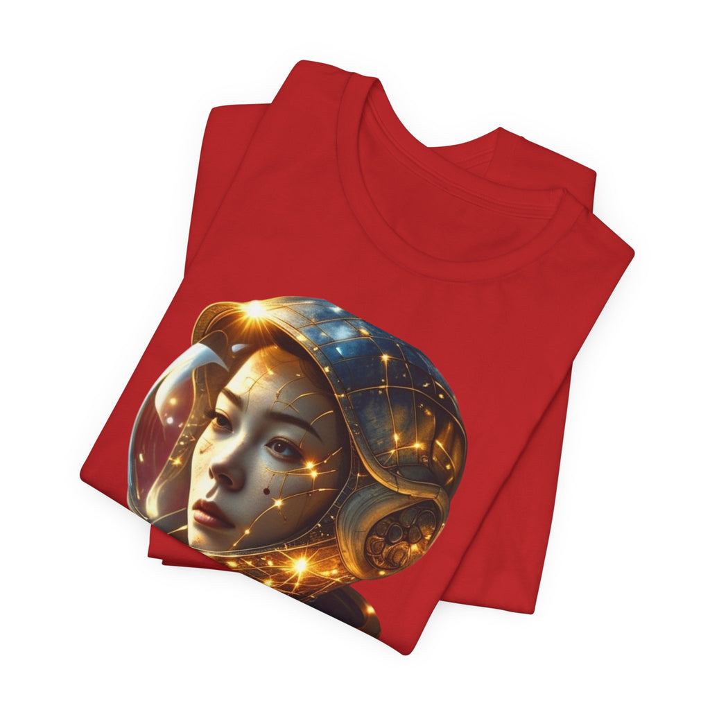 PRB Astronaut Portrait Tee — Starry Cosmic Helmet Graphic T-Shirt by Power Runs Black