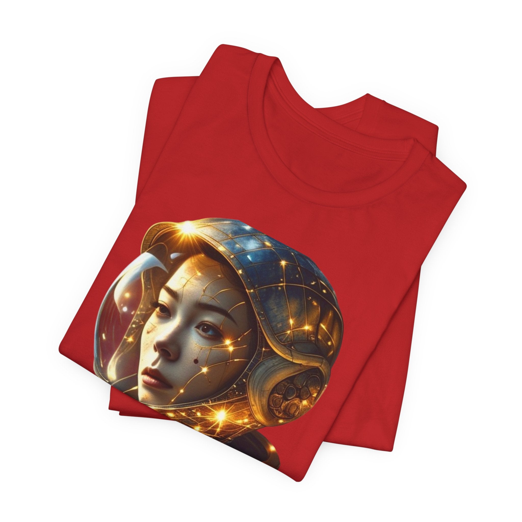 PRB Astronaut Portrait Tee — Starry Cosmic Helmet Graphic T-Shirt by Power Runs Black