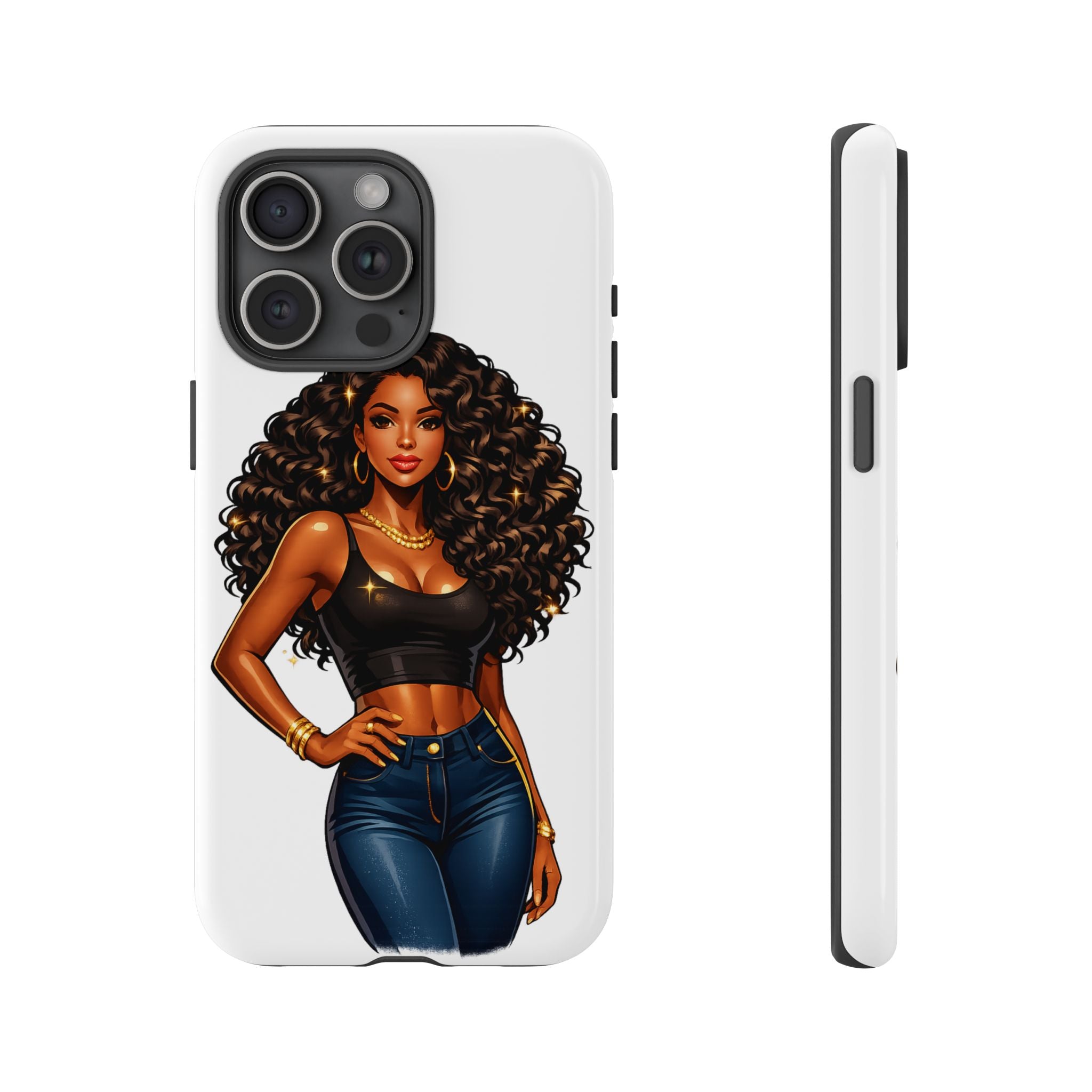 Pretty Rich Bitch by PRB Curly Hair Phone Case by Printify