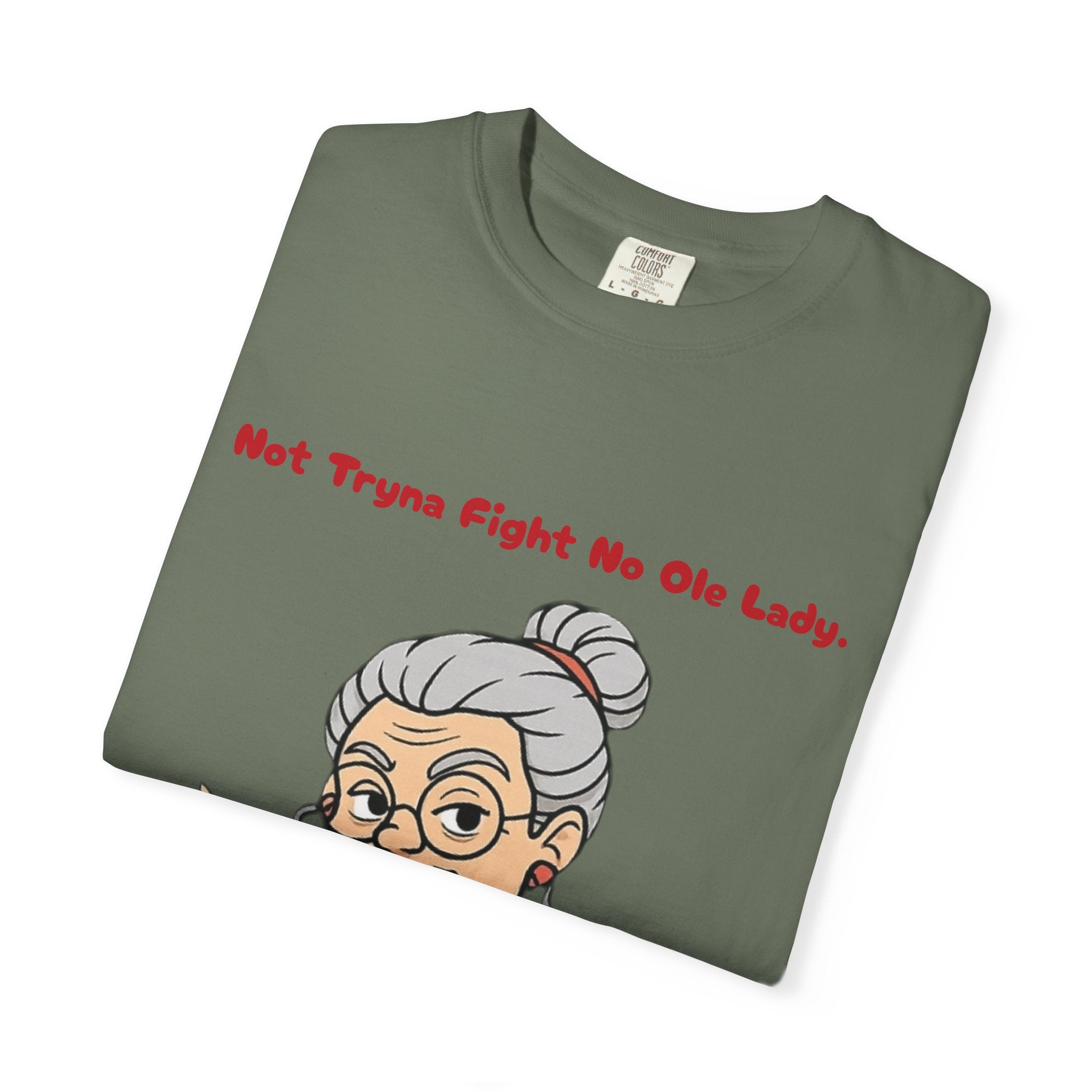 PRB Not Tryna Fight No Ole Lady T-shirt | Funny Grandma Graphic Tee by Power Runs Black