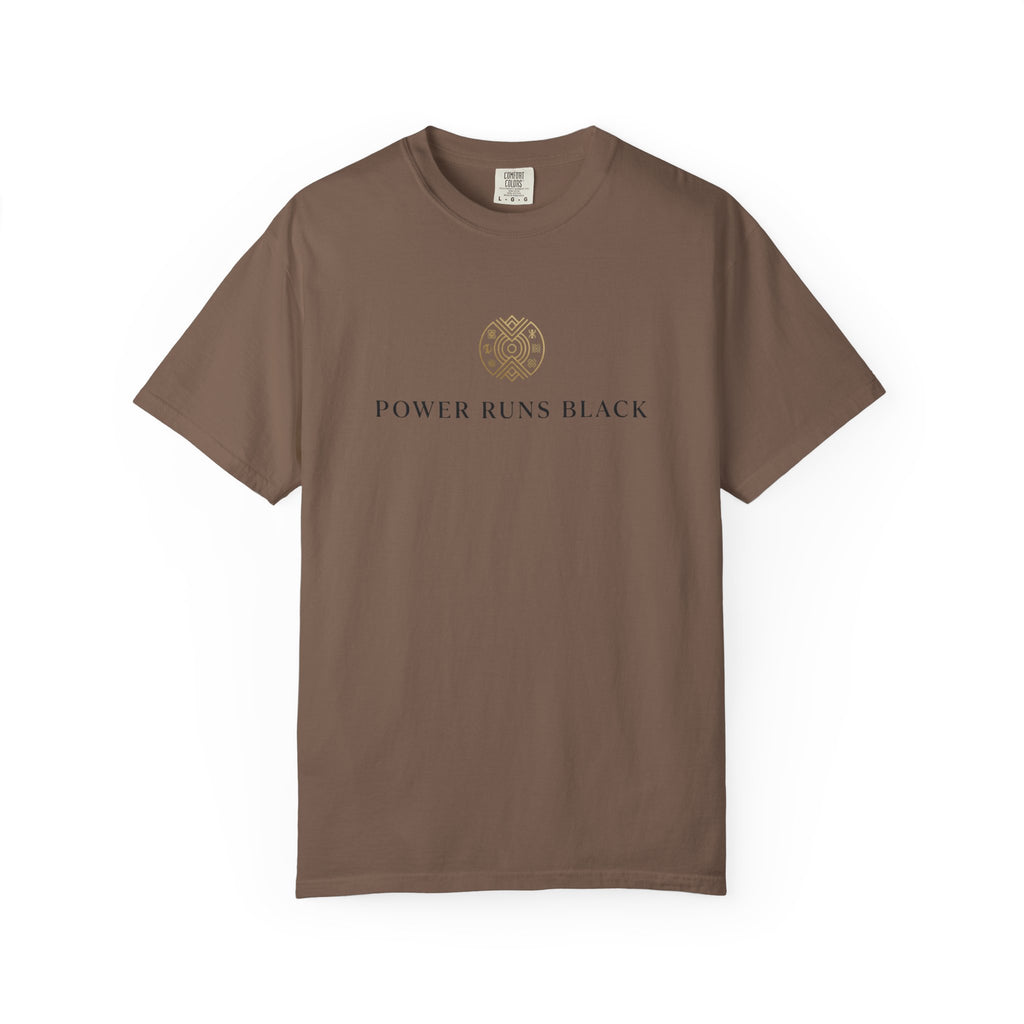 Power Runs Black PRB Graphic T-Shirt — Minimal Emblem Tee by Power Runs Black