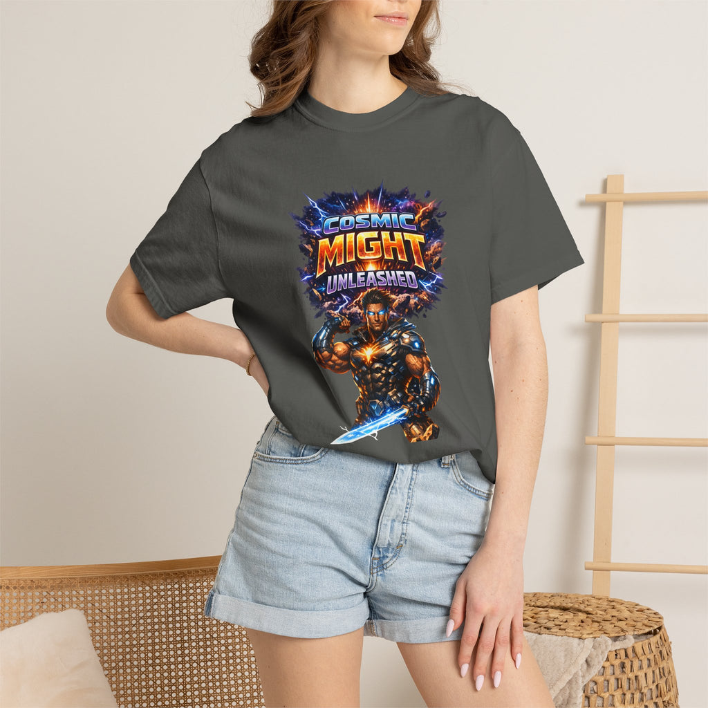 PRB Cosmic Might Unleashed T-shirt | Space Warrior Graphic Tee by Power Runs Black