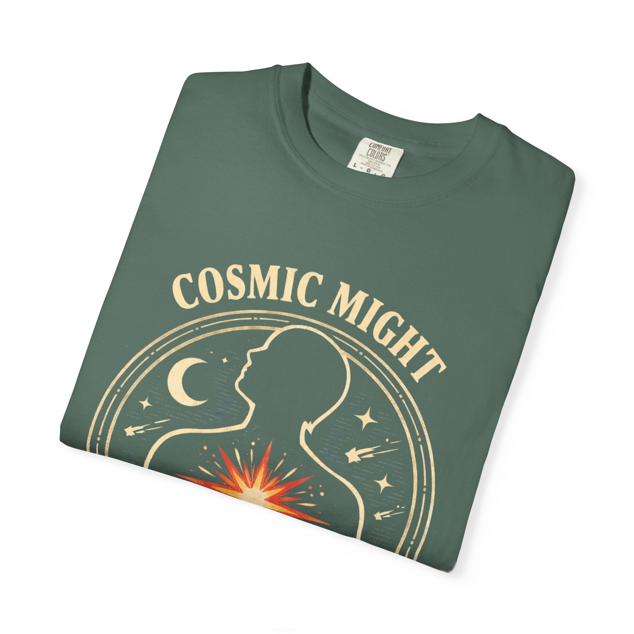 PRB Starforged Flex Cosmic Might T-Shirt — "Unleashed" Astral Heart Graphic Tee by Power Runs Black
