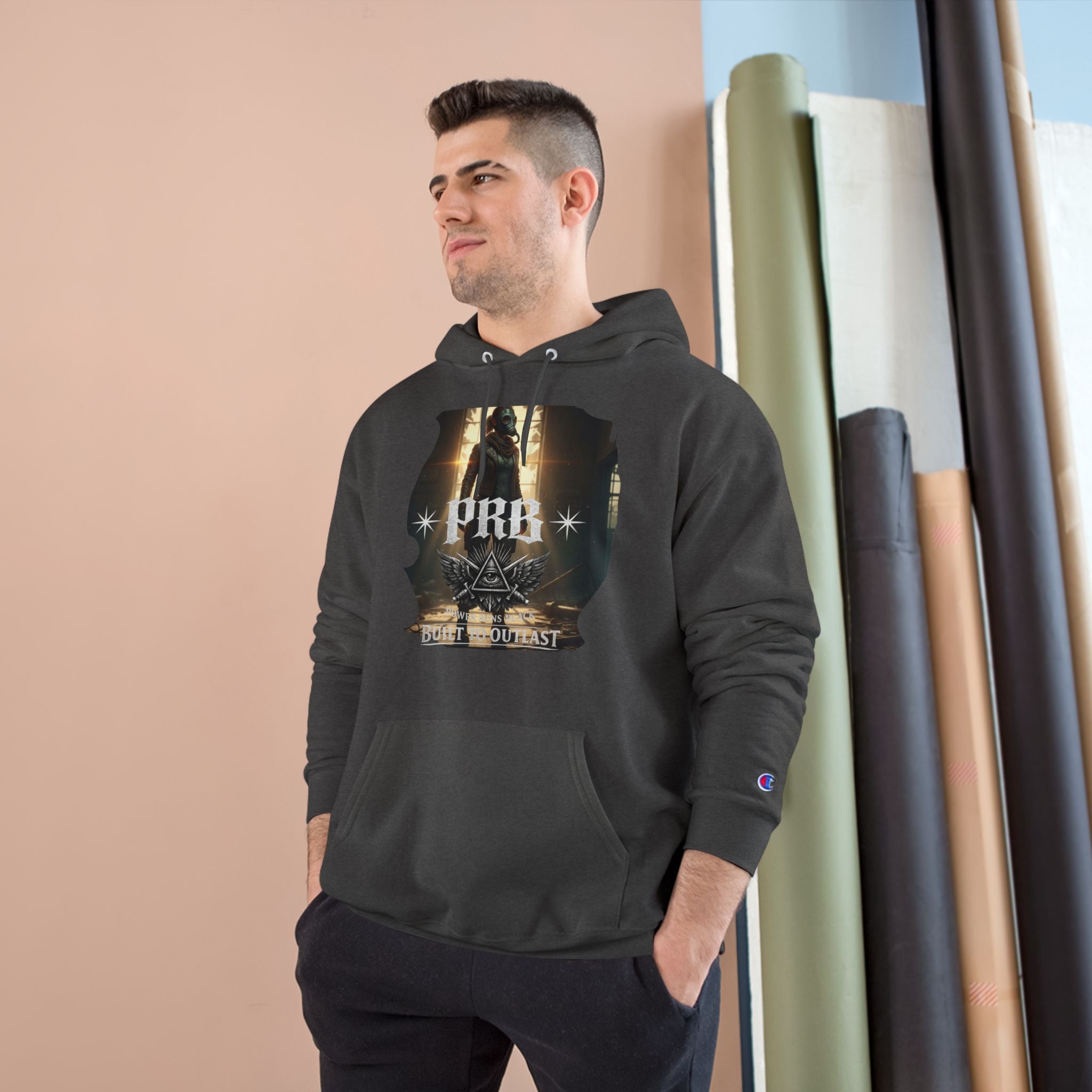 PRB Champion Hoodie — Vintage Tour Graphic Pullover by Power Runs Black