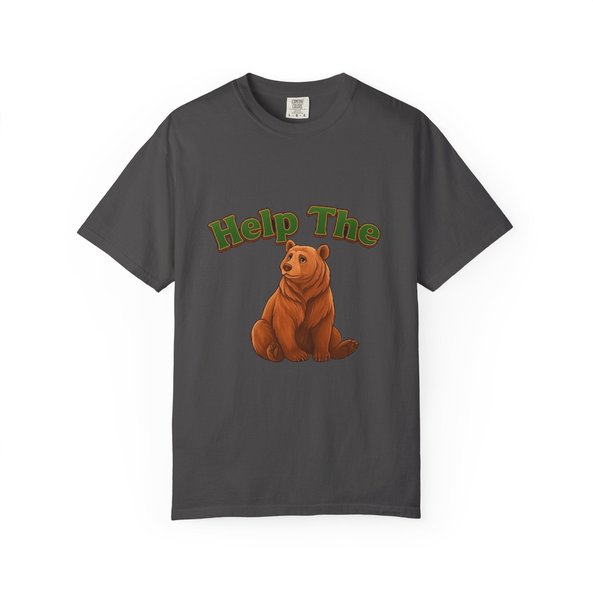 Power Runs Black PRB Help The Bear T-shirt | Cute Sitting Bear Illustration by Power Runs Black