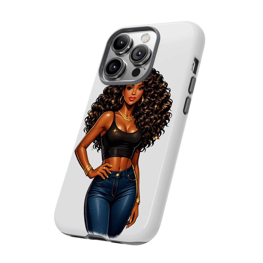 Pretty Rich Bitch by PRB Curly Hair Phone Case by Printify
