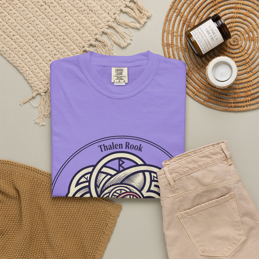Power Runs Black PRB Thalen Rook Celtic Knot Graphic T-Shirt — "He stared too long..." Quote Tee by Printify
