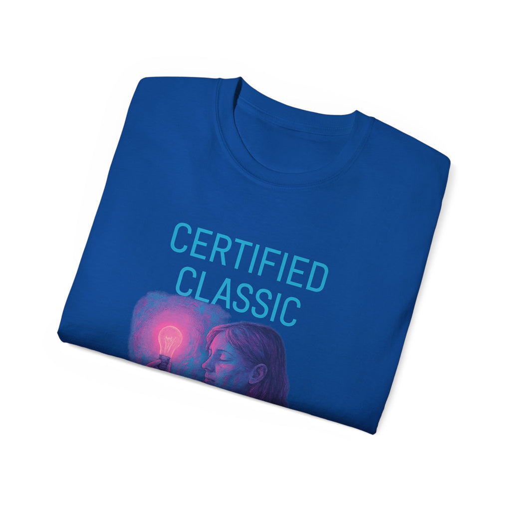 PRB Certified Classic portrait tee | Retro portrait holding light by Power Runs Black
