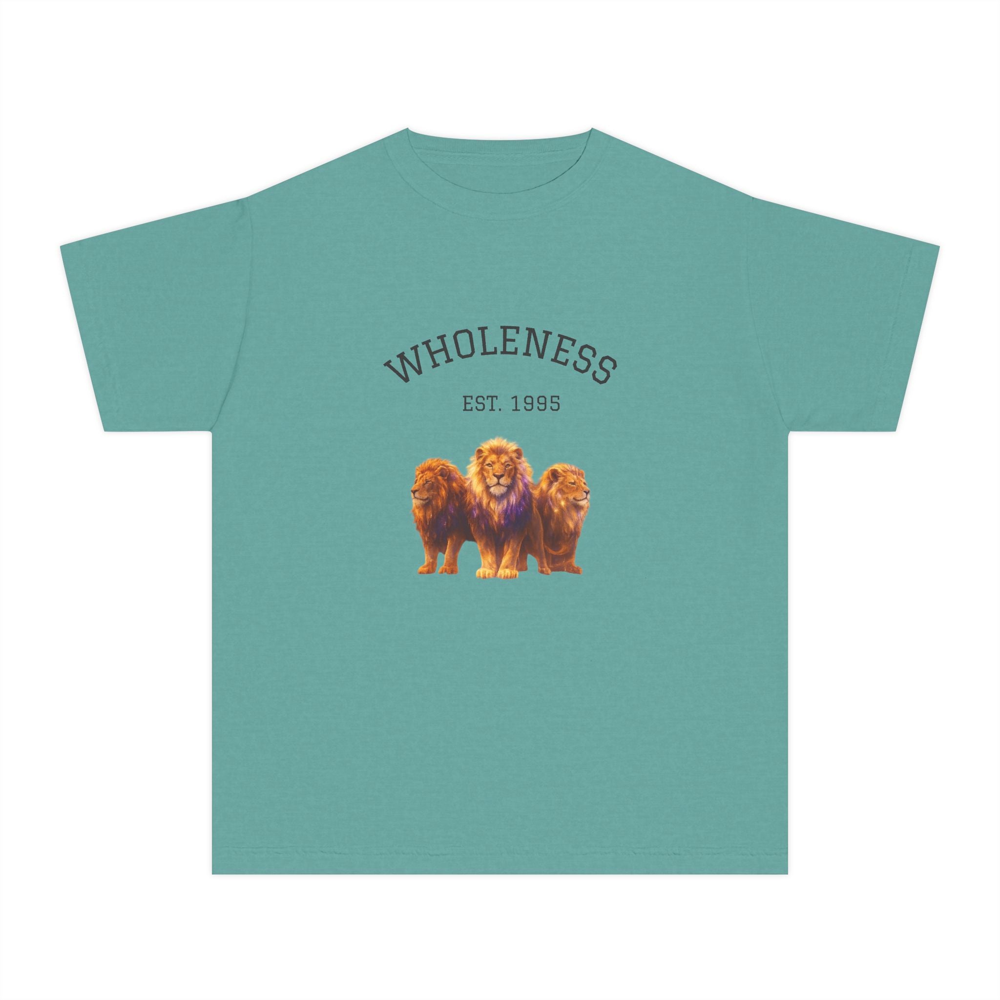 Power Runs Black PRB Youth Tee — "Wholeness Est. 1995" Lion Graphic Kids Shirt by Power Runs Black