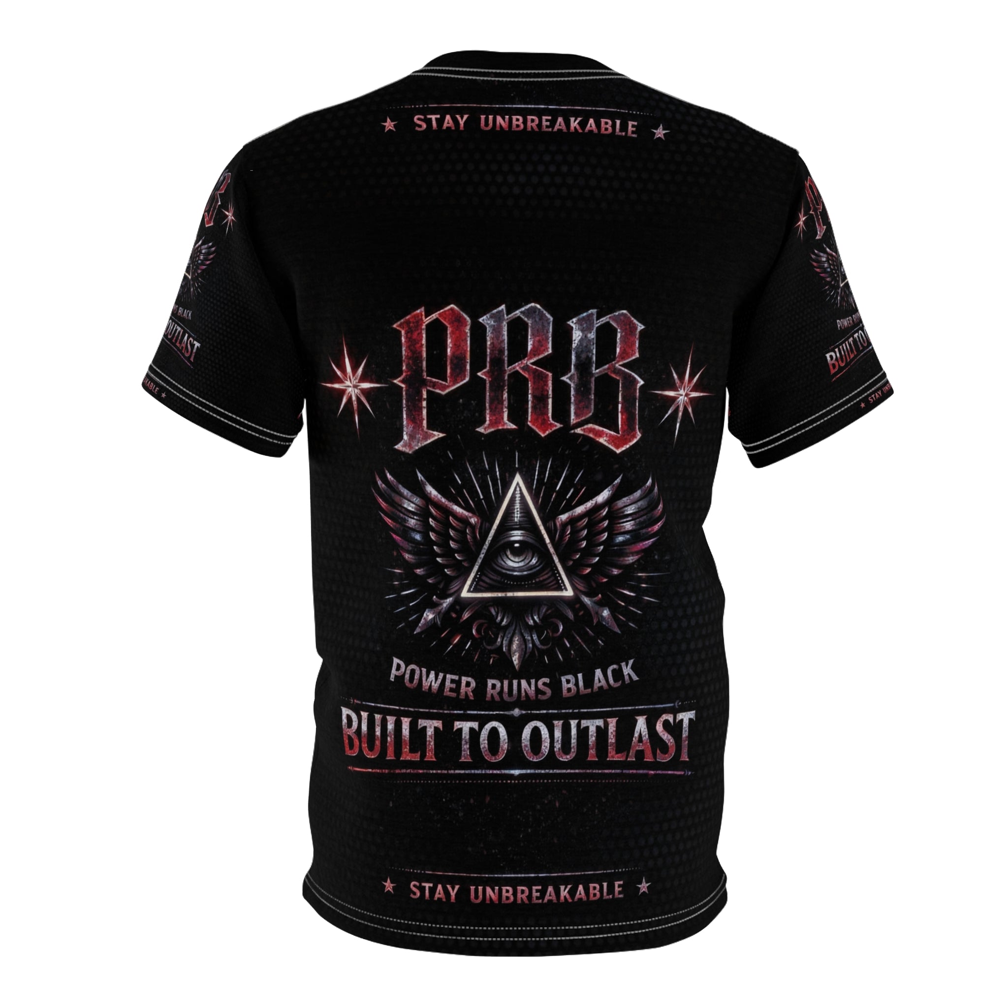 PRB Built to Outlast Tee — PRB Power Runs Black Graphic Shirt by Printify