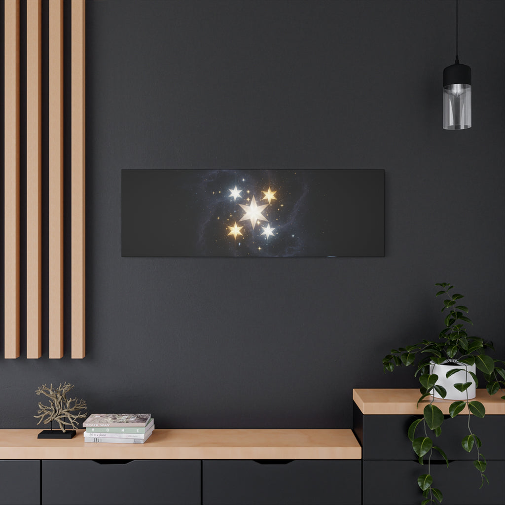 Power Runs Black PRB Glowing Star Constellation Canvas by Power Runs Black