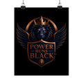 Power Runs Black Matte Poster — Regal Lion Crest Wall Art by Power Runs Black