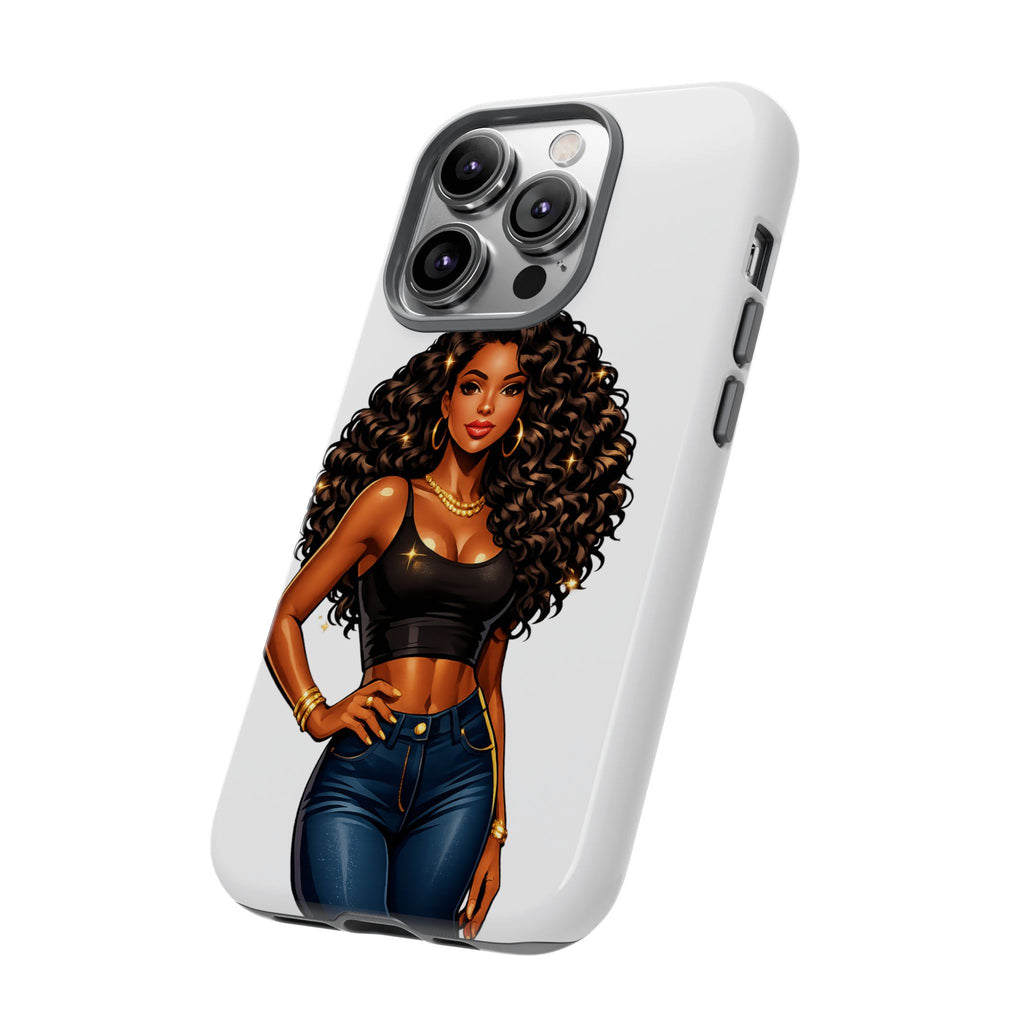 Pretty Rich Bitch by PRB Curly Hair Phone Case by Power Runs Black