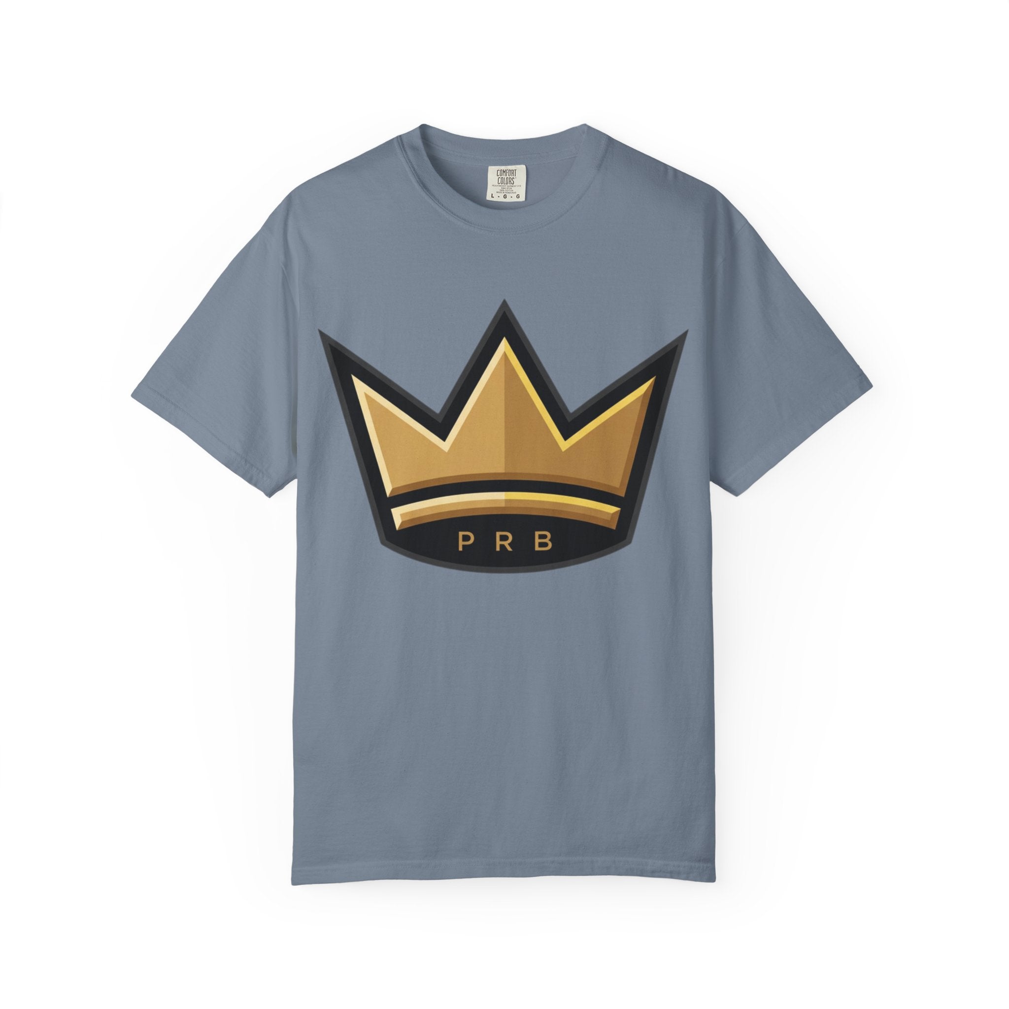 PRB Crown & Cosmos Graphic T-Shirt | Gold Royal Crest & Celestial Back by Printify