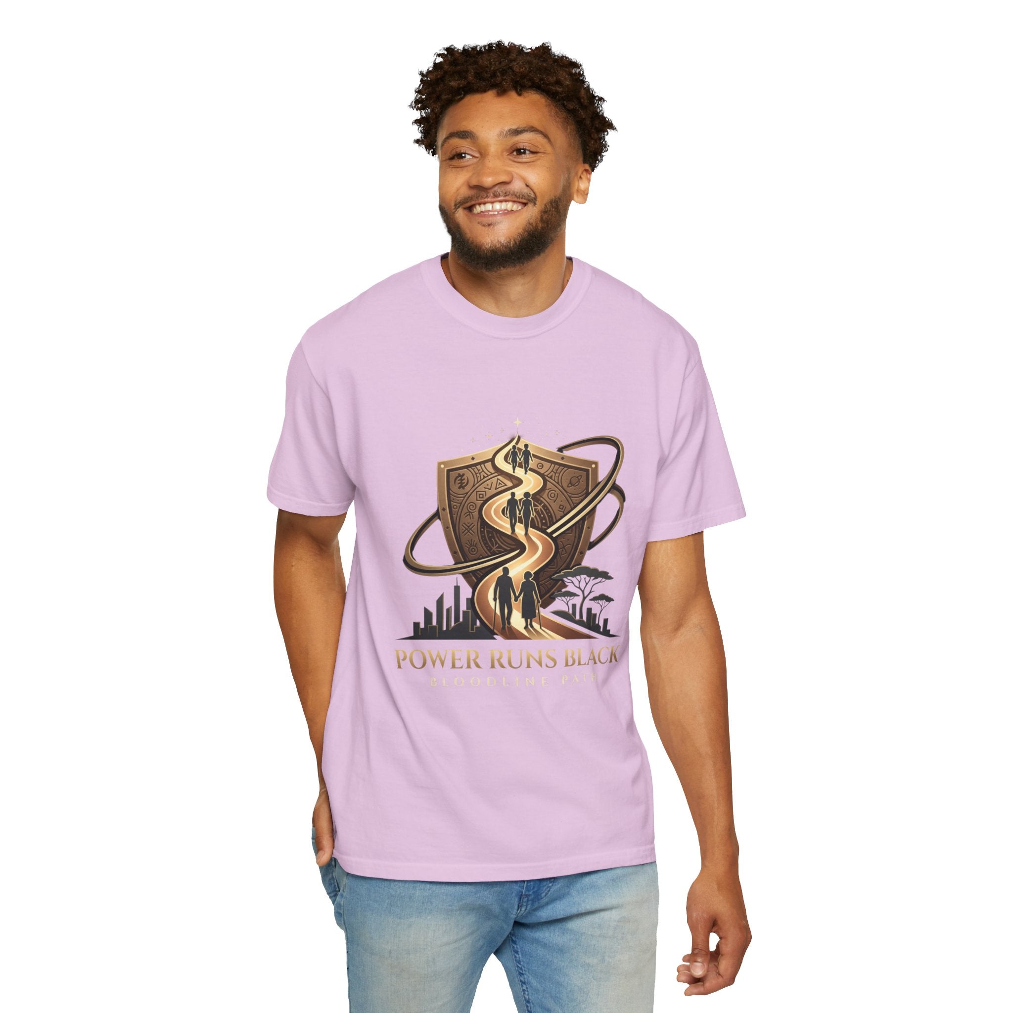 PRB Shield City Skyline Graphic T-Shirt | Serpent Emblem Streetwear Tee by Printify
