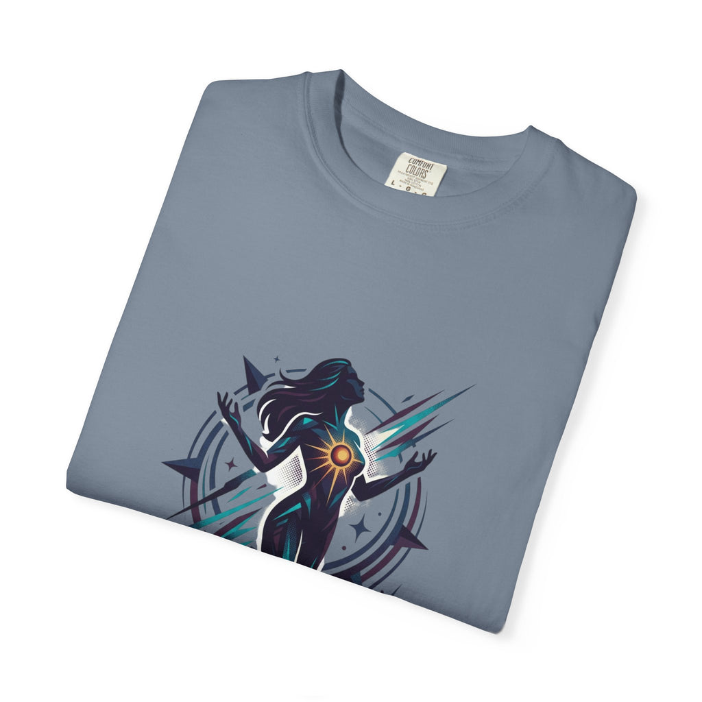 Power Runs Black PRB Ascension Graphic T-Shirt — Cosmic Silhouette Tee by Printify