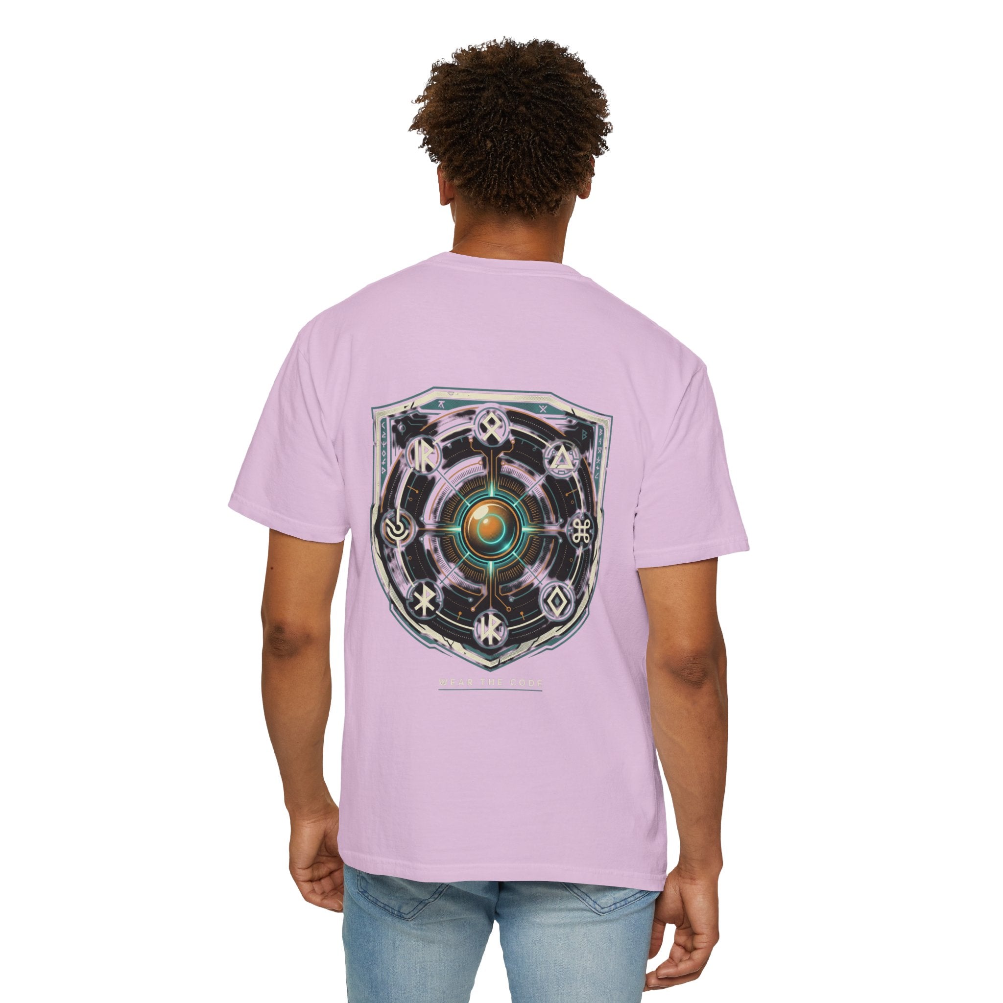 Power Runs Black PRB "Wear The Code" Mystic Shield T-Shirt — Geometric Sigil Graphic Tee by Printify