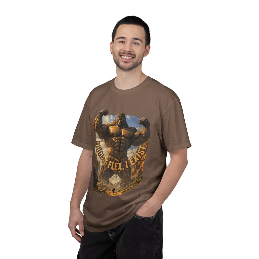 Power Runs Black PRB Biggest Flex I Exist T-Shirt — Funny Muscle Gorilla Graphic Tee by Printify