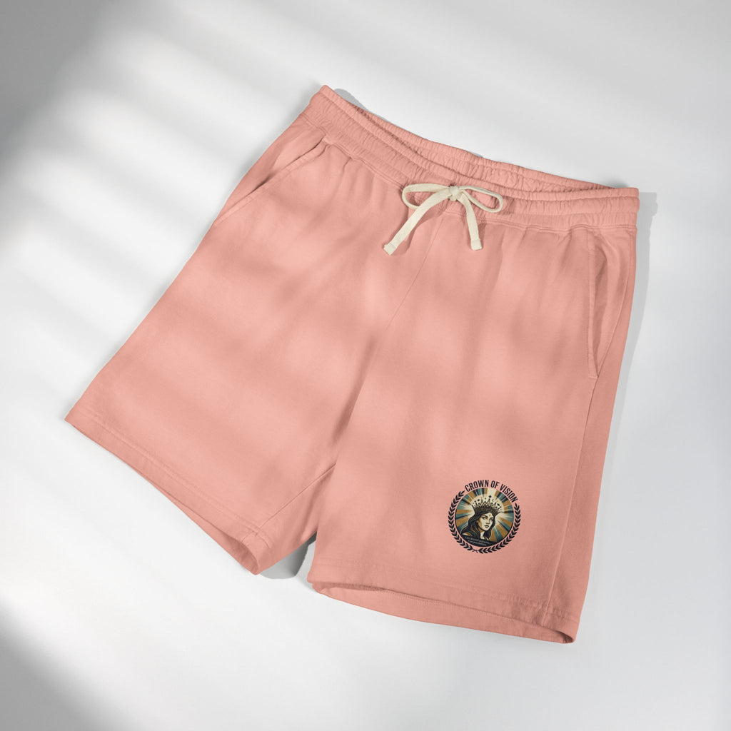 Power Runs Black Astra Star Graphic Sweat Shorts — Lightweight Fleece Lounge Shorts by Power Runs Black