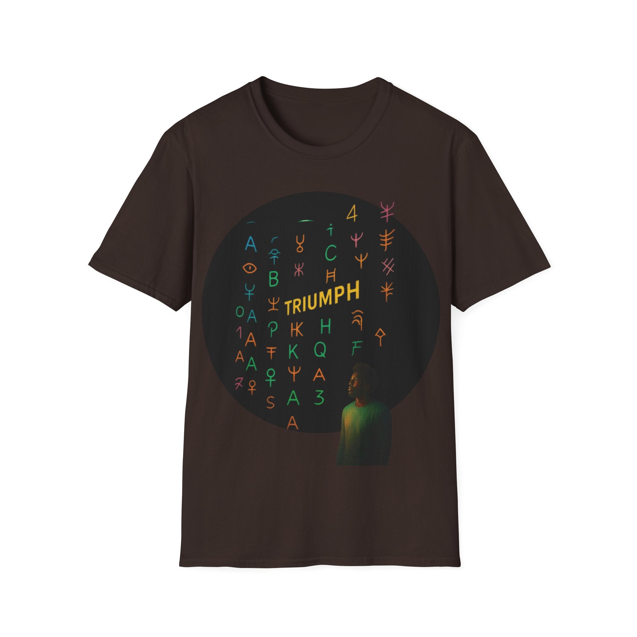 PRB Triumph Afro Hair Silhouette T-Shirt | Black Hair Alphabet Design by Printify