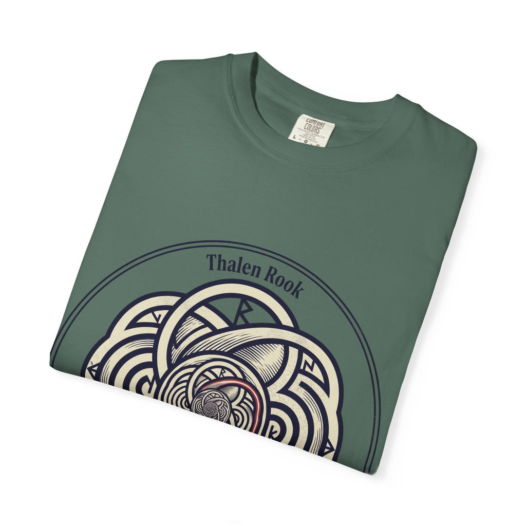 Power Runs Black PRB Thalen Rook Celtic Knot Graphic T-Shirt — "He stared too long..." Quote Tee by Printify