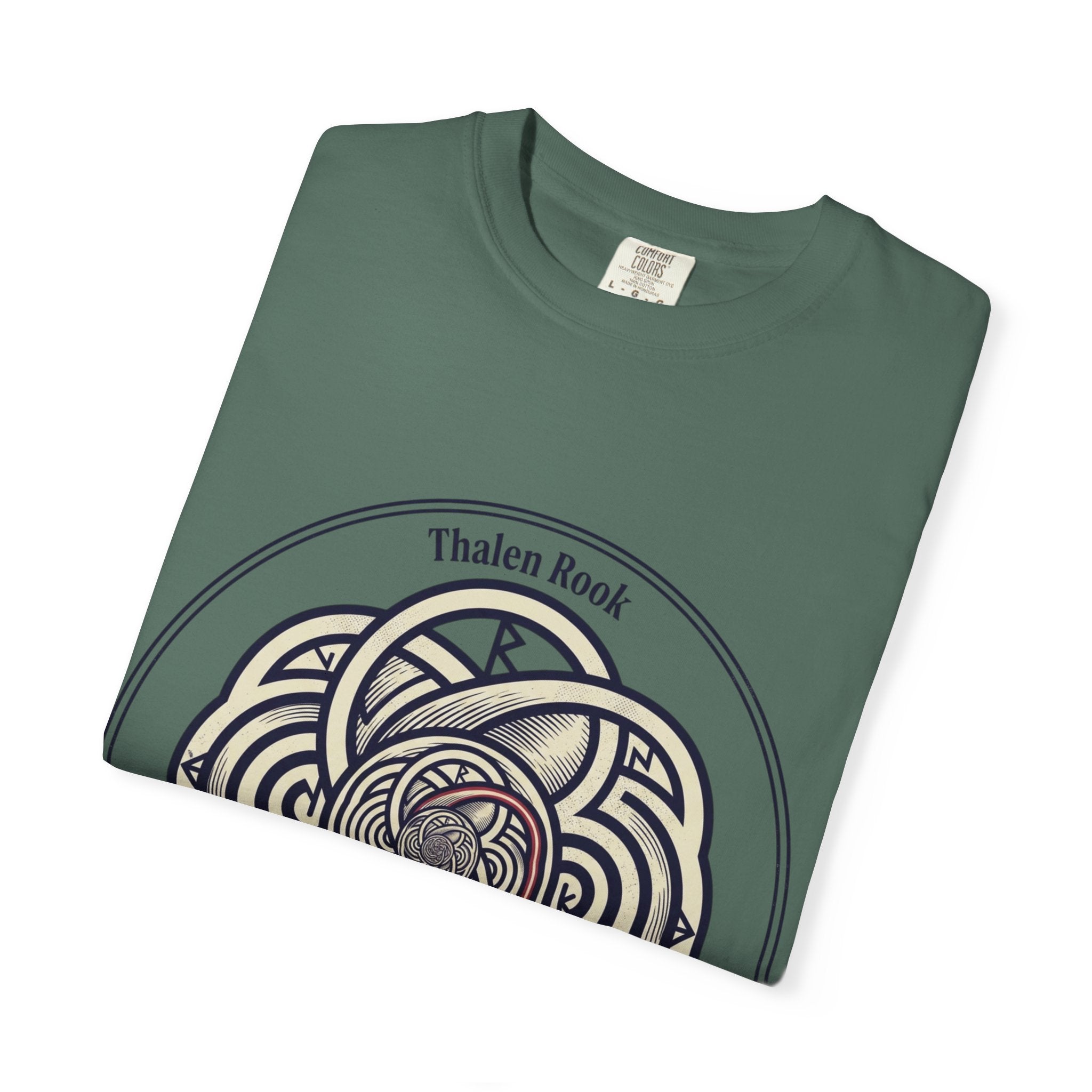 Power Runs Black PRB Thalen Rook Celtic Knot Graphic T-Shirt — "He stared too long..." Quote Tee by Printify