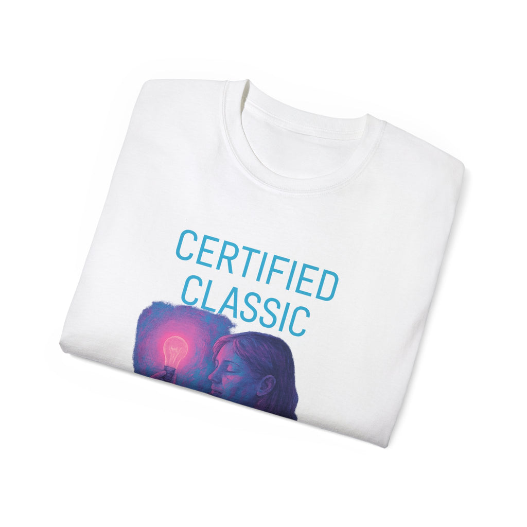 PRB Certified Classic portrait tee | Retro portrait holding light by Power Runs Black