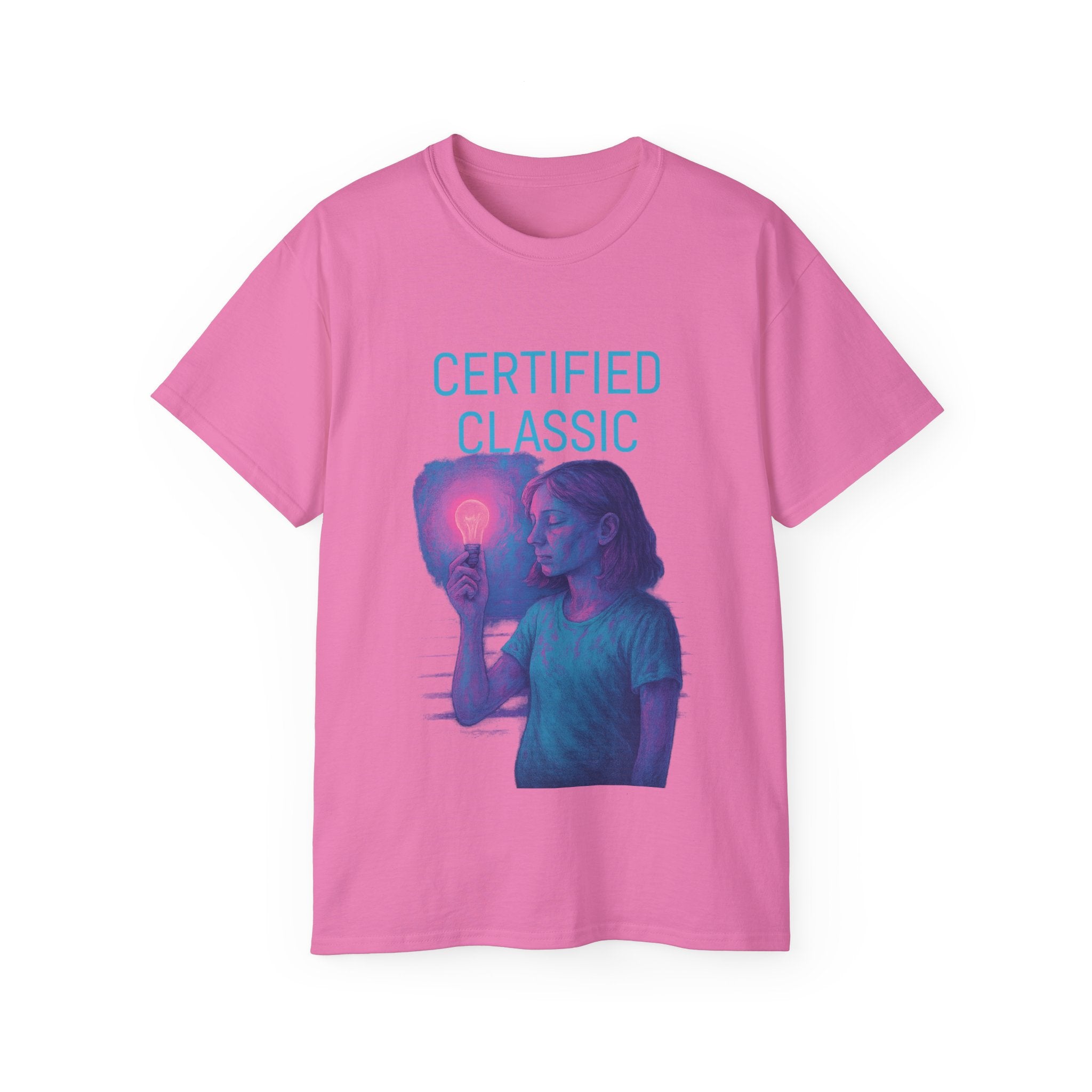 PRB Certified Classic portrait tee | Retro portrait holding light by Power Runs Black