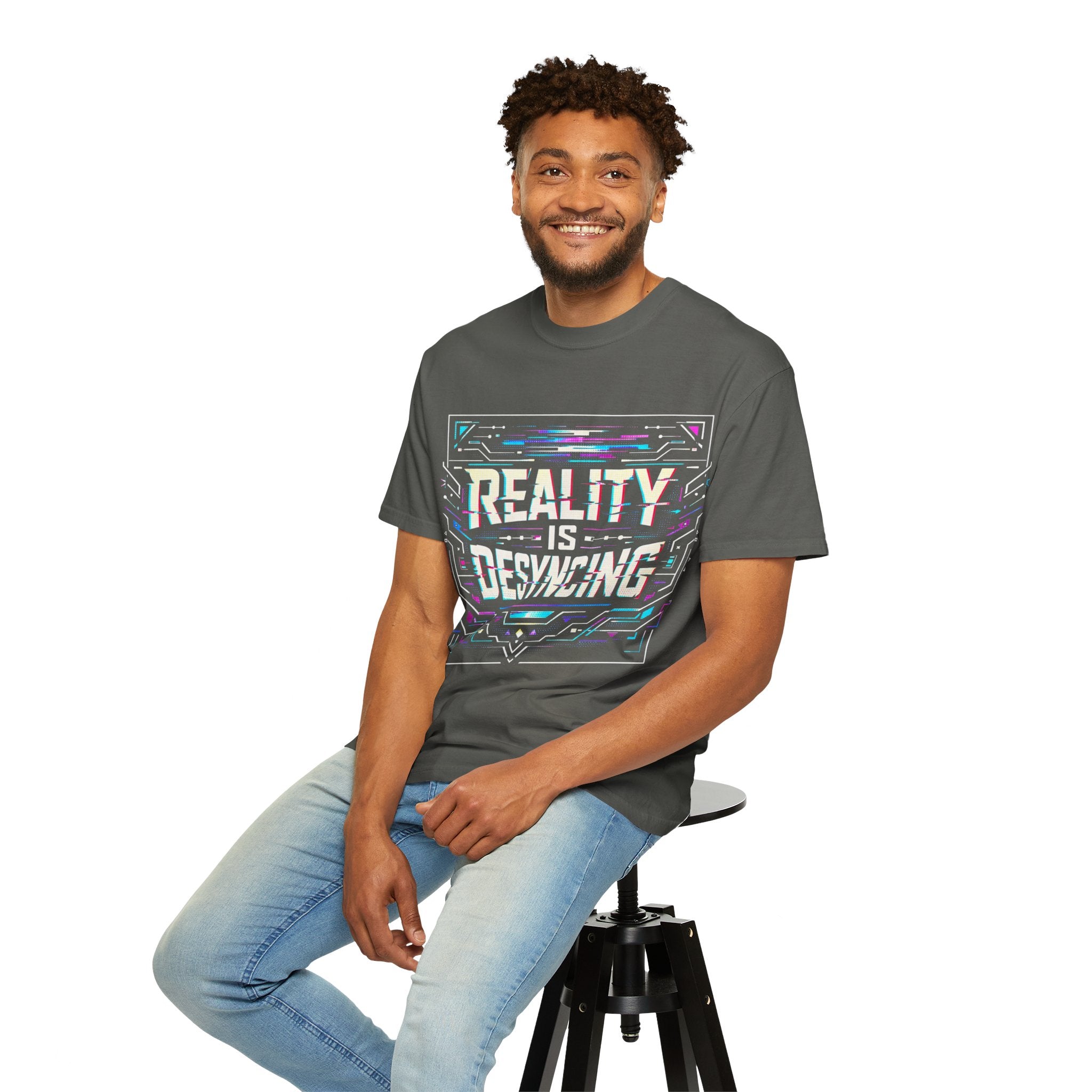 Power Runs Black PRB Glitchy Pastel "Reality Is Desyncing" T-Shirt by Power Runs Black